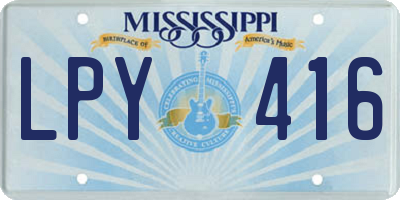MS license plate LPY416