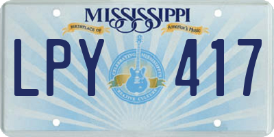 MS license plate LPY417