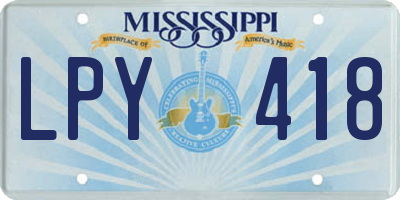 MS license plate LPY418