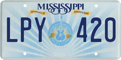 MS license plate LPY420