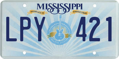 MS license plate LPY421