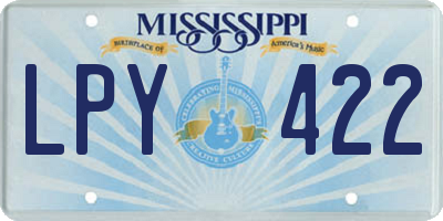 MS license plate LPY422