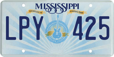 MS license plate LPY425