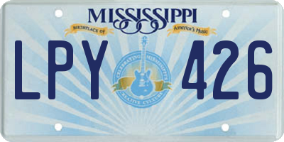 MS license plate LPY426