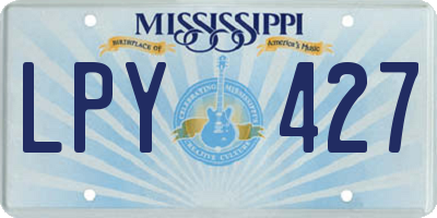 MS license plate LPY427