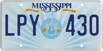 MS license plate LPY430