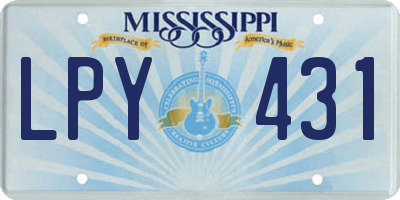 MS license plate LPY431