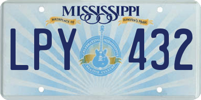 MS license plate LPY432