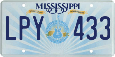 MS license plate LPY433