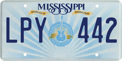 MS license plate LPY442