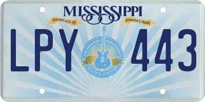MS license plate LPY443