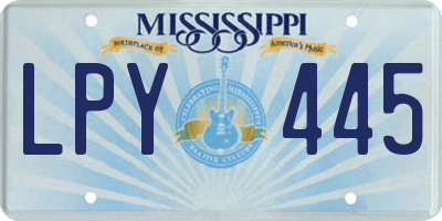 MS license plate LPY445