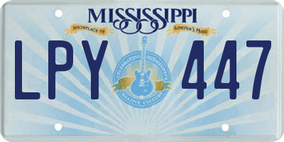 MS license plate LPY447