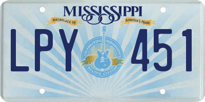 MS license plate LPY451