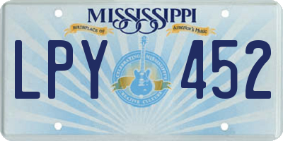 MS license plate LPY452