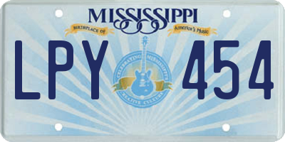 MS license plate LPY454