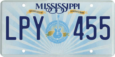 MS license plate LPY455