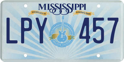 MS license plate LPY457