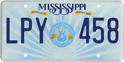 MS license plate LPY458