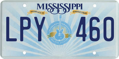 MS license plate LPY460