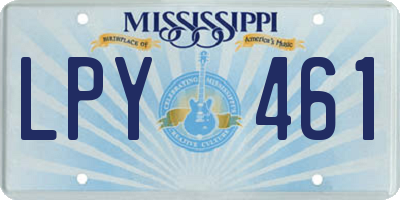 MS license plate LPY461