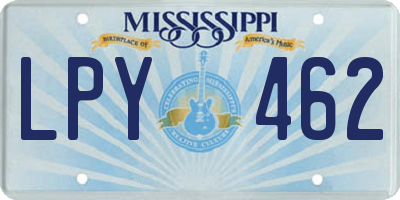 MS license plate LPY462