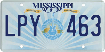 MS license plate LPY463