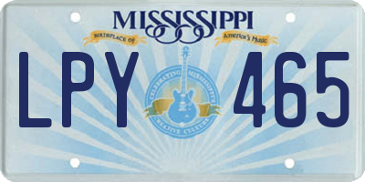 MS license plate LPY465