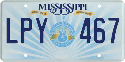 MS license plate LPY467