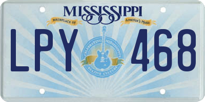 MS license plate LPY468