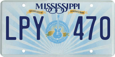 MS license plate LPY470