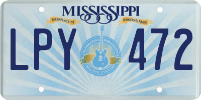 MS license plate LPY472