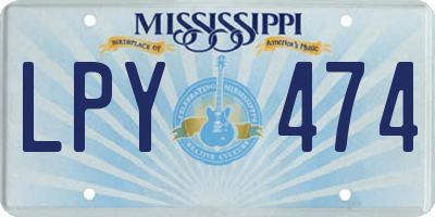 MS license plate LPY474