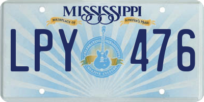 MS license plate LPY476