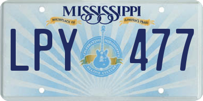 MS license plate LPY477