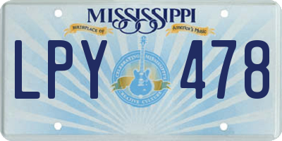 MS license plate LPY478