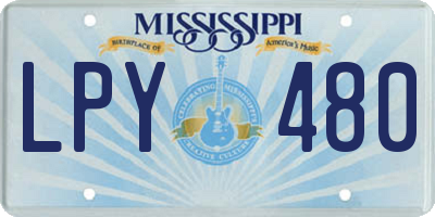 MS license plate LPY480
