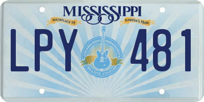 MS license plate LPY481