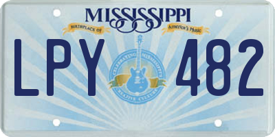 MS license plate LPY482