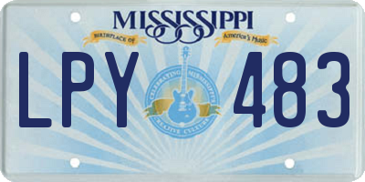 MS license plate LPY483