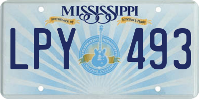 MS license plate LPY493