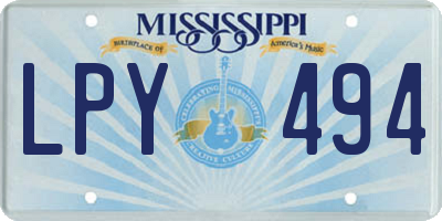 MS license plate LPY494
