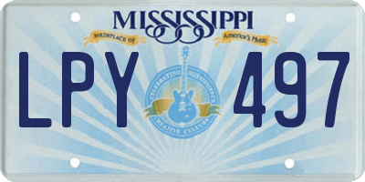 MS license plate LPY497