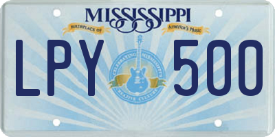 MS license plate LPY500