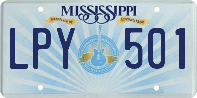MS license plate LPY501