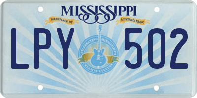 MS license plate LPY502