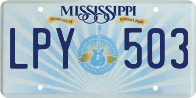 MS license plate LPY503