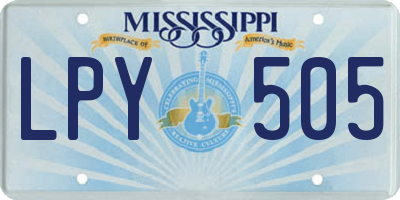 MS license plate LPY505