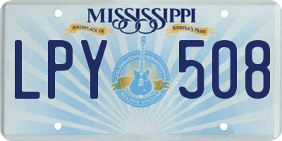 MS license plate LPY508