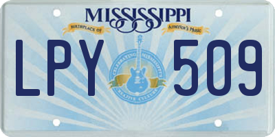 MS license plate LPY509